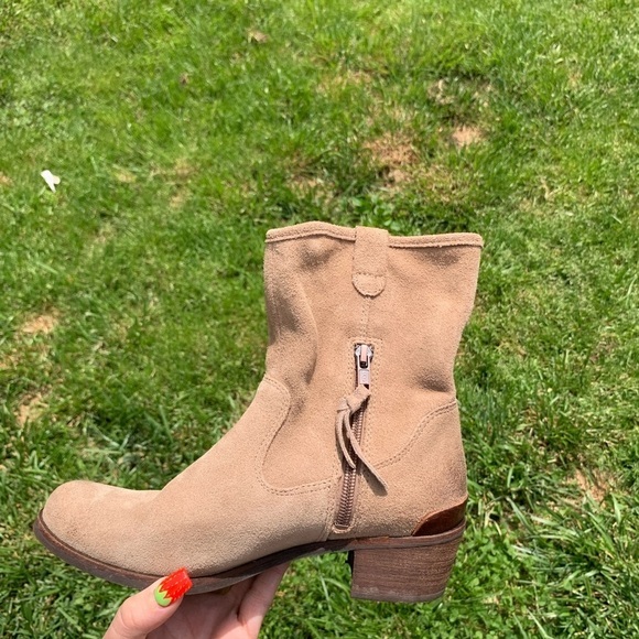 UGG Rioni Tan Suede Leather Soft Pull On Mid Boots - Picture 6 of 15
